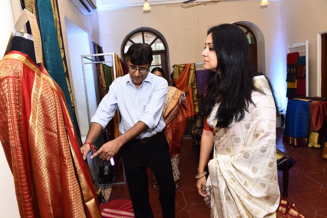 Actress Jyothika Spotted at Vintage Weaves of Kanjivaram Exhibition Stills